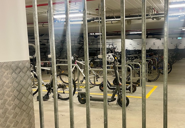 Example of a bike cage - End of trip facility