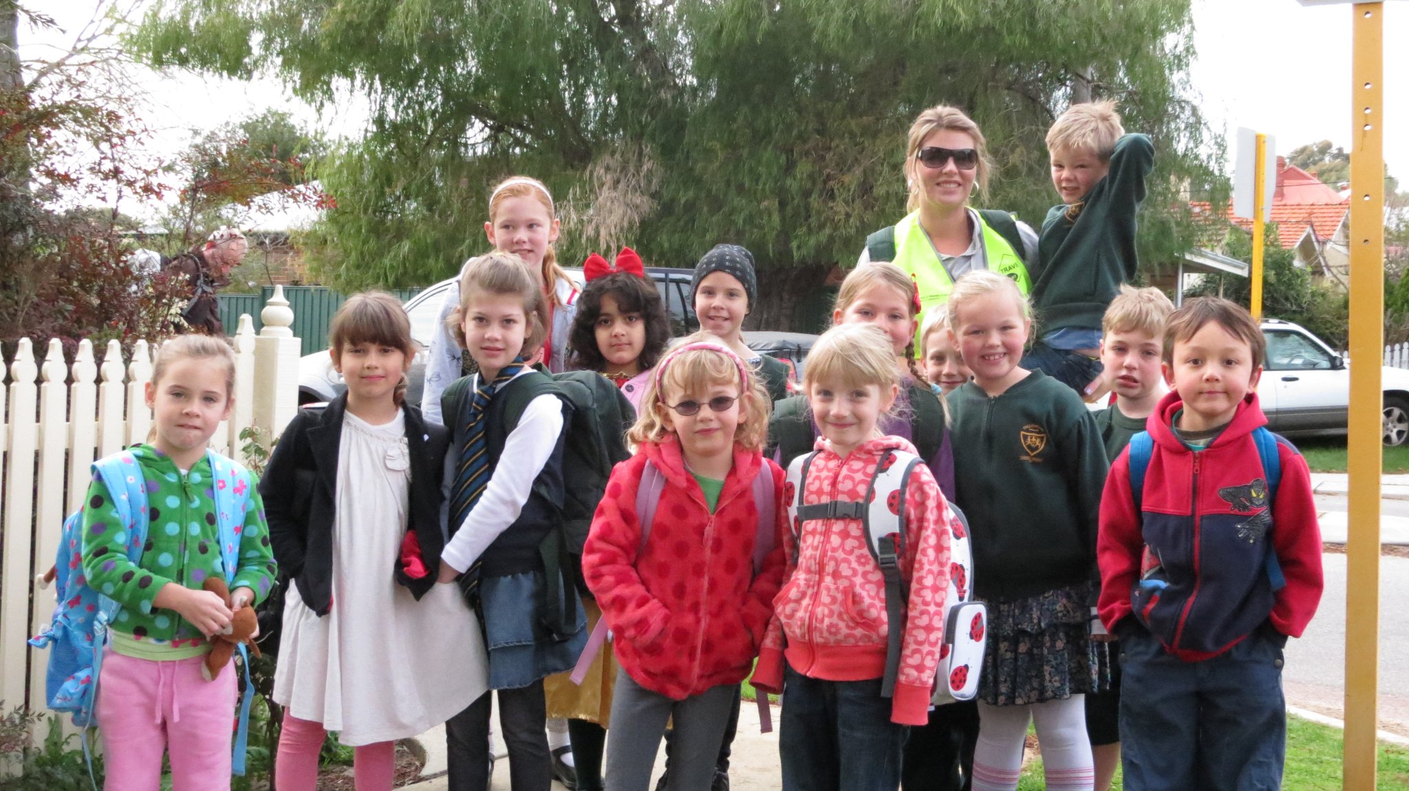 Students walking to school