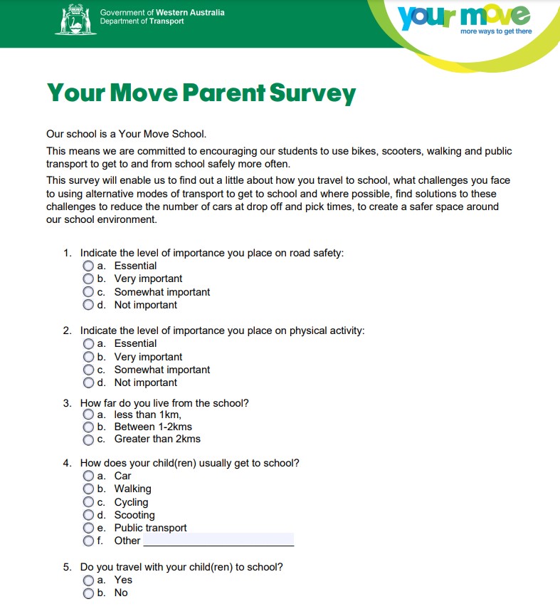 Image of parent survey