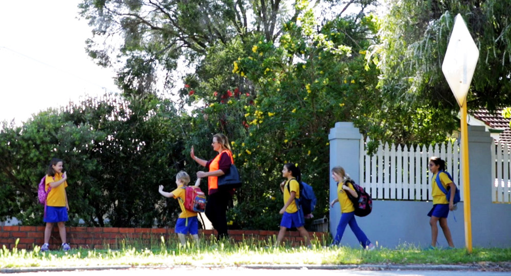 Students exploring on the way to school