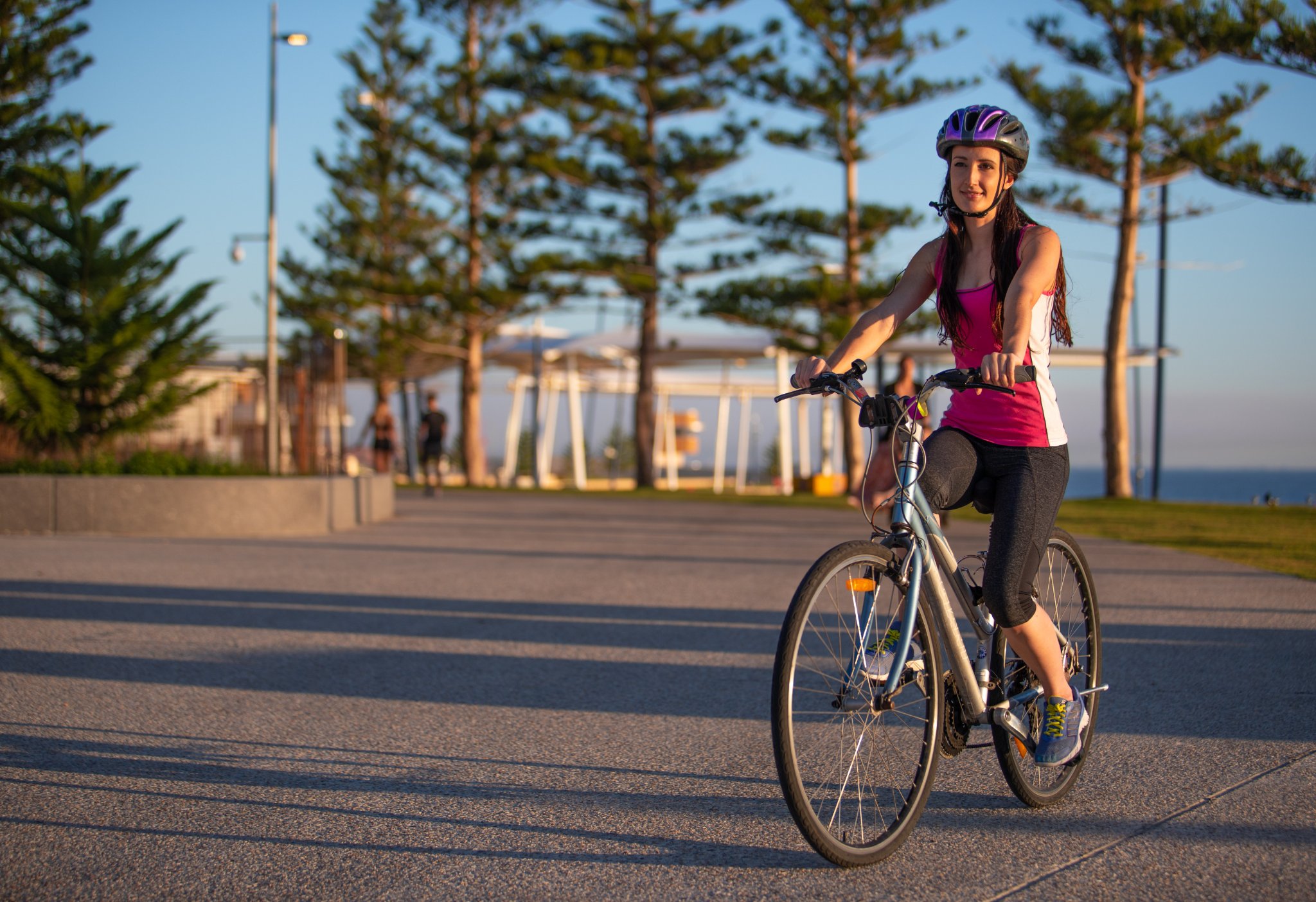 Young woman on a bike