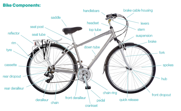 The various bike parts